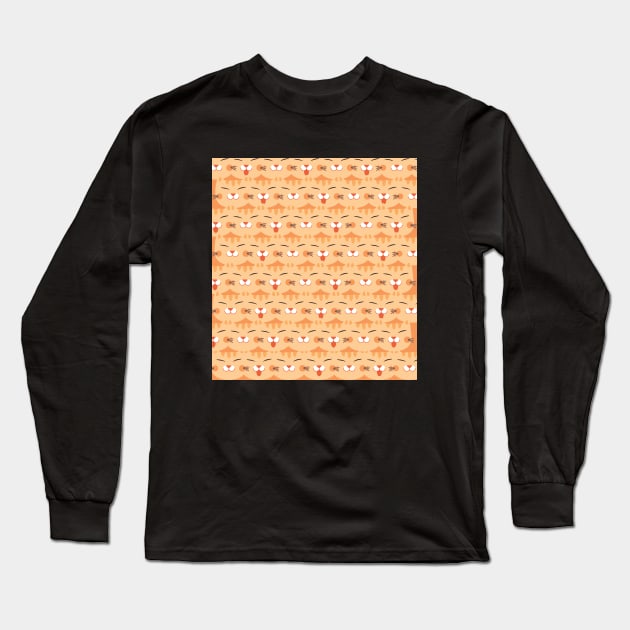 Cute Cat Pattern Design Long Sleeve T-Shirt by STUDIOVO